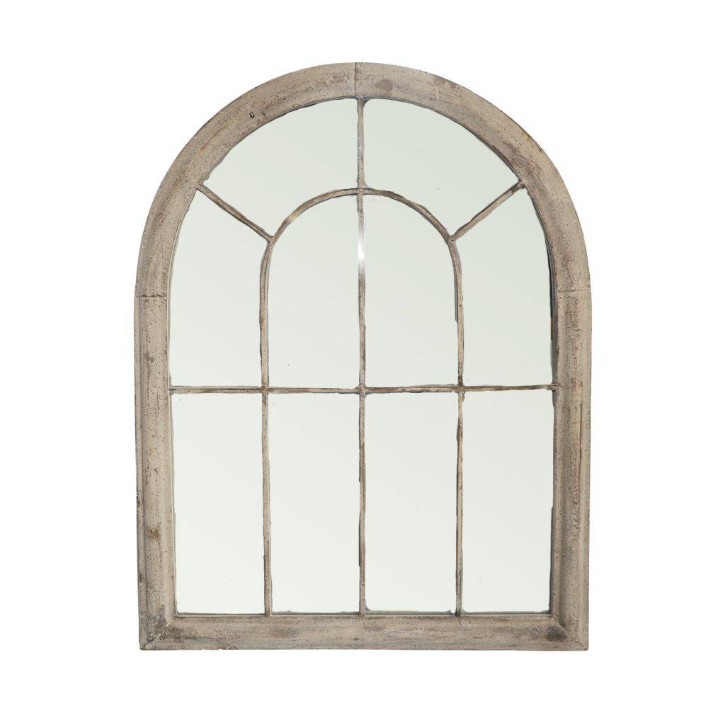 Miroir mural vintage métal antique gris fenêtre 69 x 5 x 88 cm Chemin de campagne