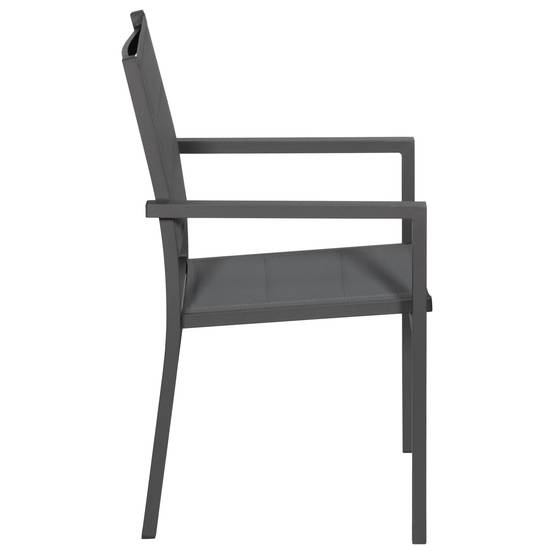 Happy Garden - Lot de 10 chaises rembourrées en aluminium anthracite - textilène gris - HAPPY GARDEN - Imagen 4