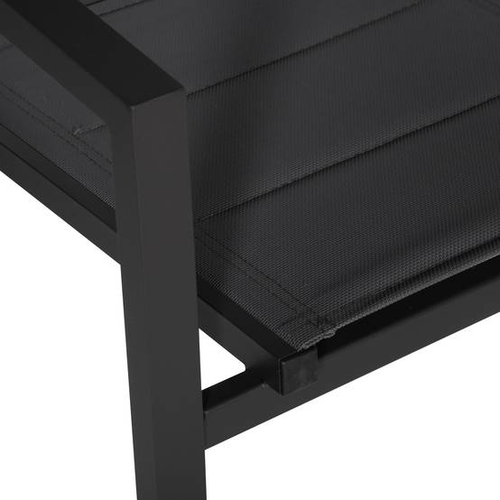 Happy Garden - Lot de 10 chaises rembourrées en aluminium anthracite - textilène gris - HAPPY GARDEN - Imagen 6