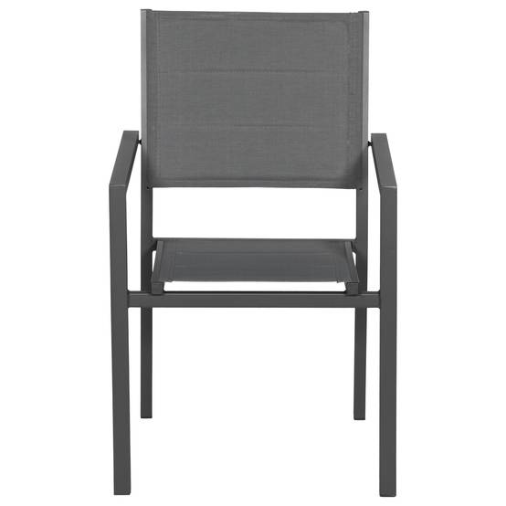 Happy Garden - Lot de 10 chaises rembourrées en aluminium anthracite - textilène gris - HAPPY GARDEN - Imagen 3