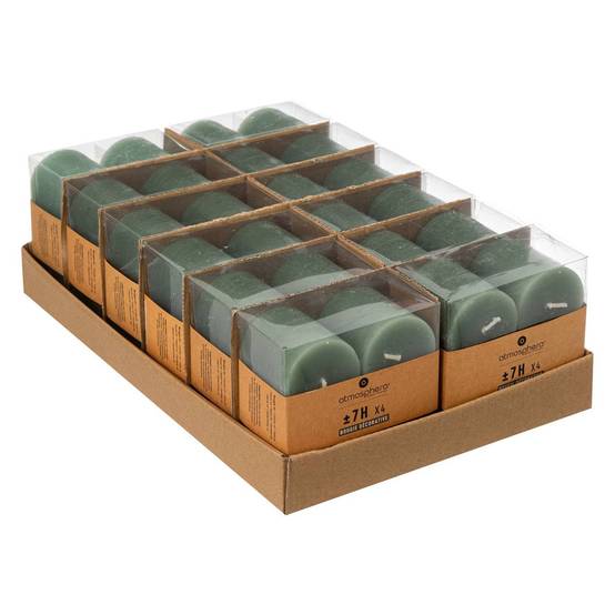 Atmosphera - Lot de 4 bougies rustiques 60g vert eucalyptus - Atmosphera Créateur d'intérieur - Image 5