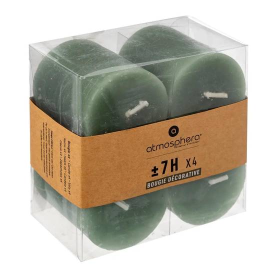 Lot de 4 Bougies décoratives Votive Rustique Vert Eucalyptus D 4.5 cm - Image 3