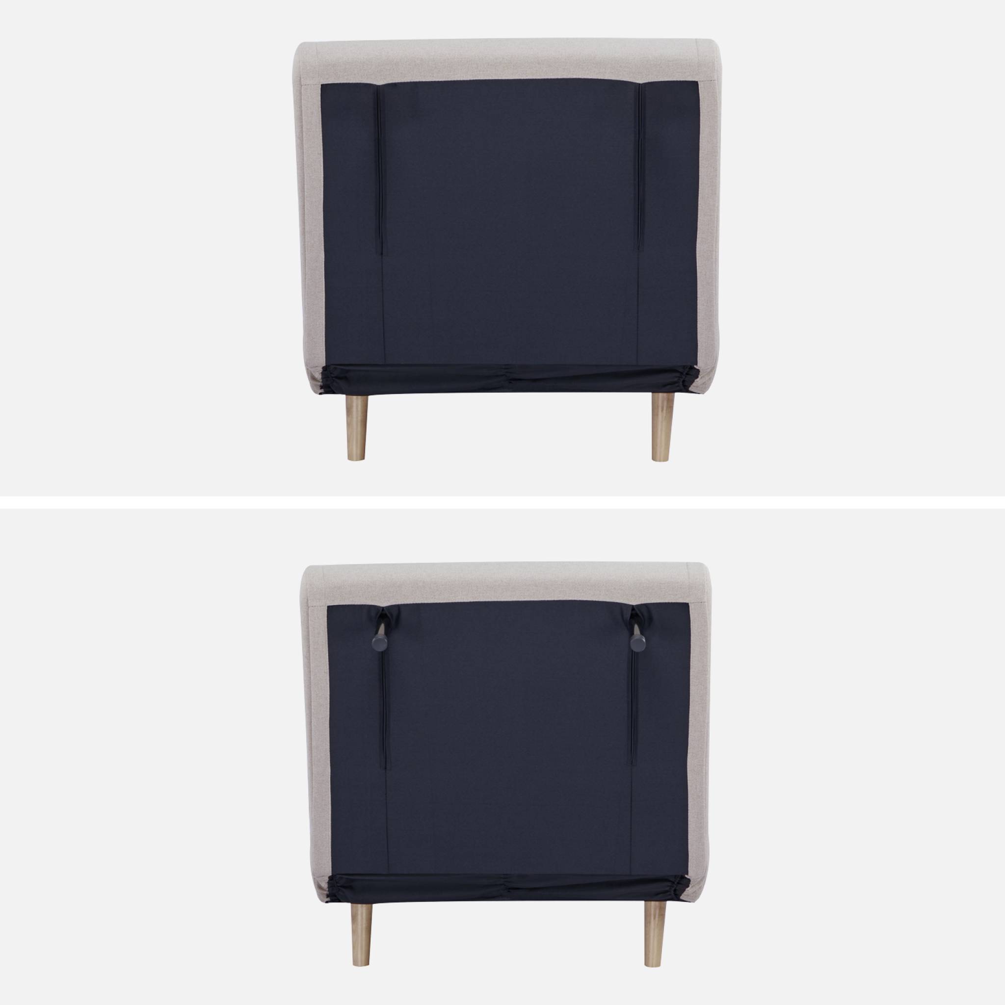 Chauffeuse convertible tissu piétement bois 1 place beige Guest | sweeek - Image 7