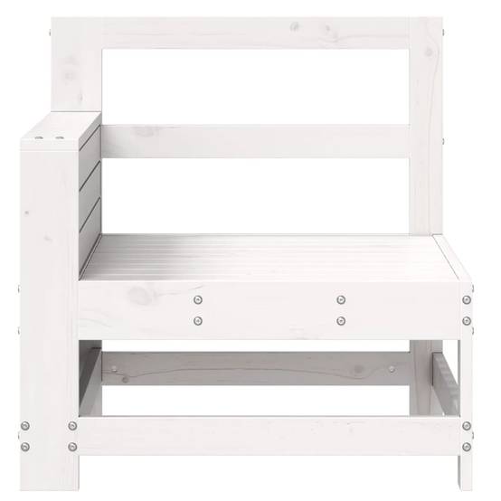 Canapé de jardin | Canapé D'extérieur | Sofa De Jardin accoudoir et table d'appoint blanc massif pin Maison Chic - Image 4