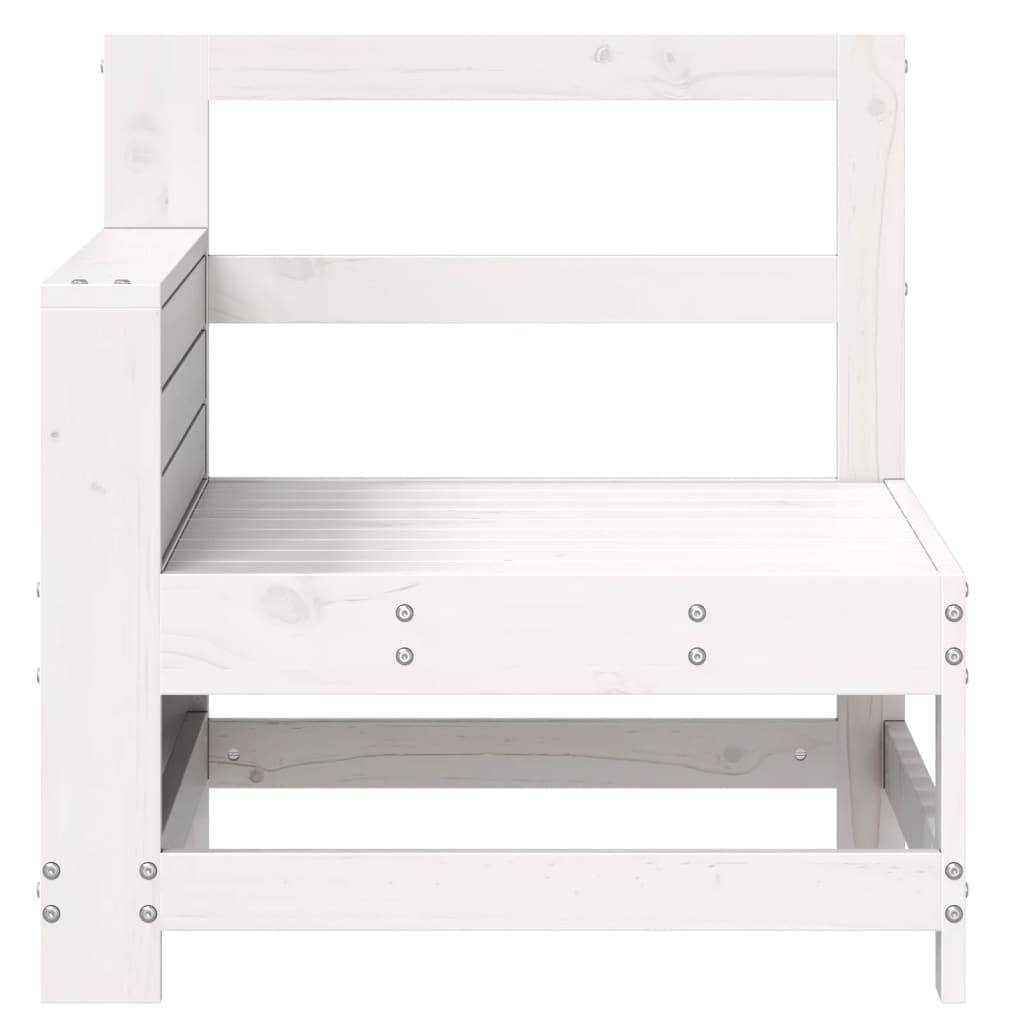 Canapé de jardin | Canapé D'extérieur | Sofa De Jardin accoudoir et table d'appoint blanc massif pin Maison Chic - Image 4