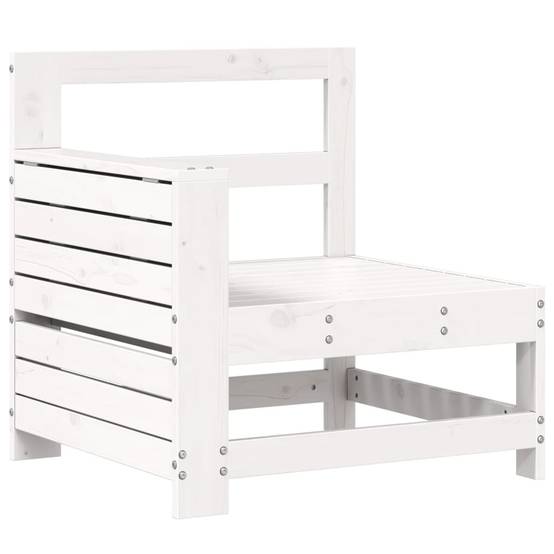 Canapé de jardin | Canapé D'extérieur | Sofa De Jardin accoudoir et table d'appoint blanc massif pin Maison Chic - Image 1