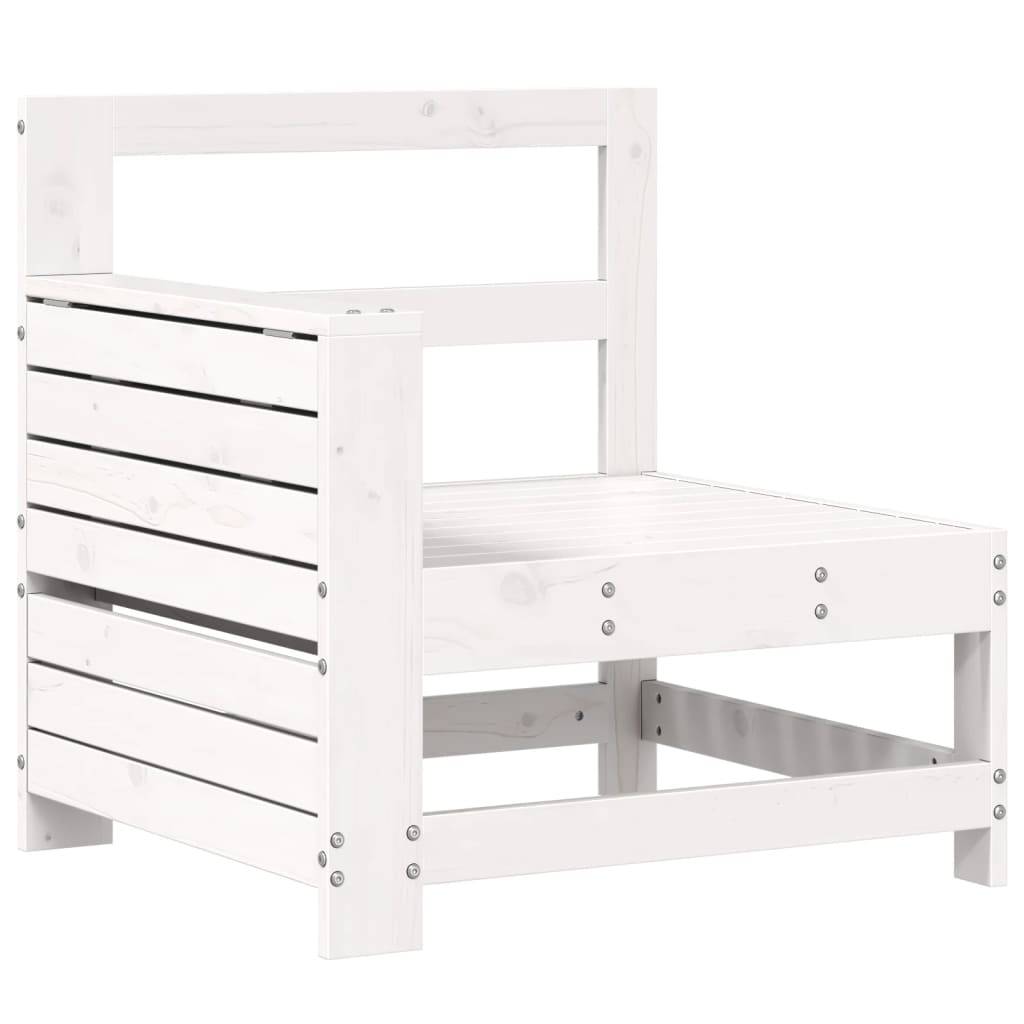 Canapé de jardin | Canapé D'extérieur | Sofa De Jardin accoudoir et table d'appoint blanc massif pin Maison Chic - Image 1