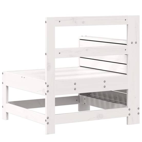 Canapé de jardin | Canapé D'extérieur | Sofa De Jardin accoudoir et table d'appoint blanc massif pin Maison Chic - Image 6