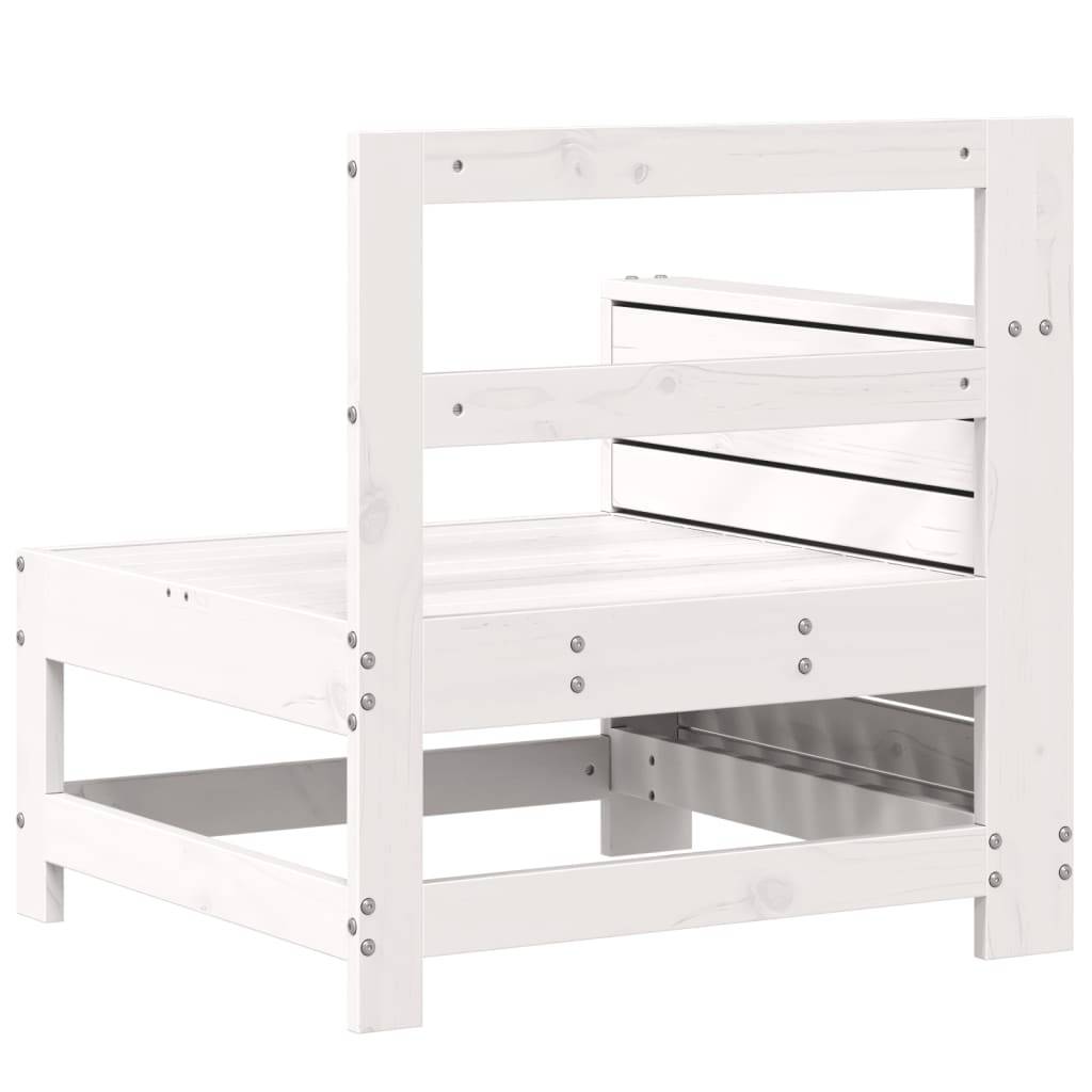 Canapé de jardin | Canapé D'extérieur | Sofa De Jardin accoudoir et table d'appoint blanc massif pin Maison Chic - Image 6