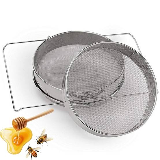 Tamis à Miel Inoxydable 24 cm Double Couche Filtre à Miel Apiculture Abeilles Passoire Miel Cuisine Facile Nettoyage DtopbuyAge - Image 1