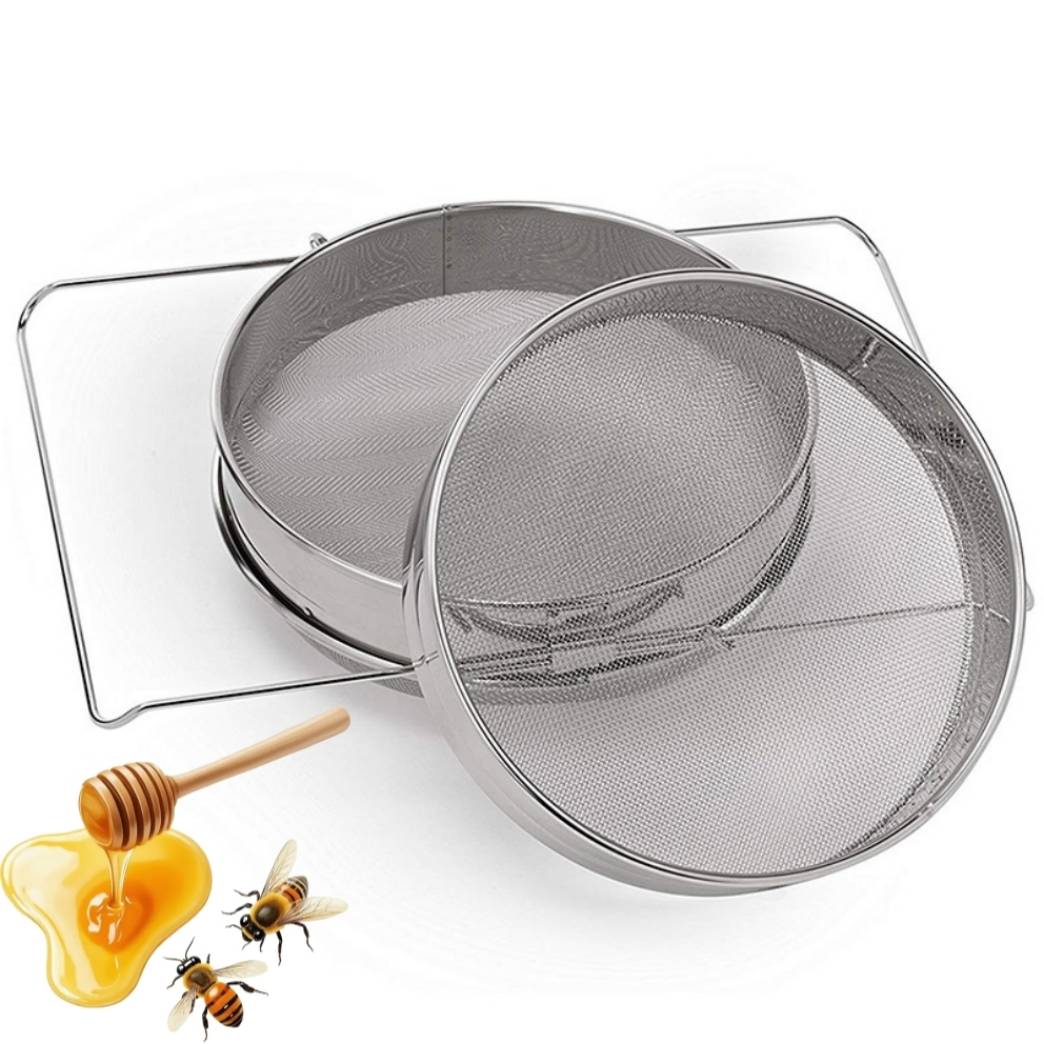 Tamis à Miel Inoxydable 24 cm Double Couche Filtre à Miel Apiculture Abeilles Passoire Miel Cuisine Facile Nettoyage DtopbuyAge