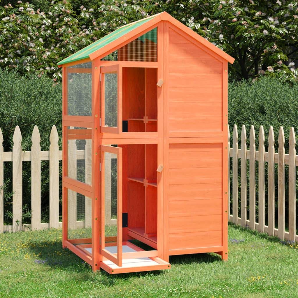 Grande volière d'extérieur en bois de pin massif pour jardin 152 cm – ComfortXL Pet Living - Image 1
