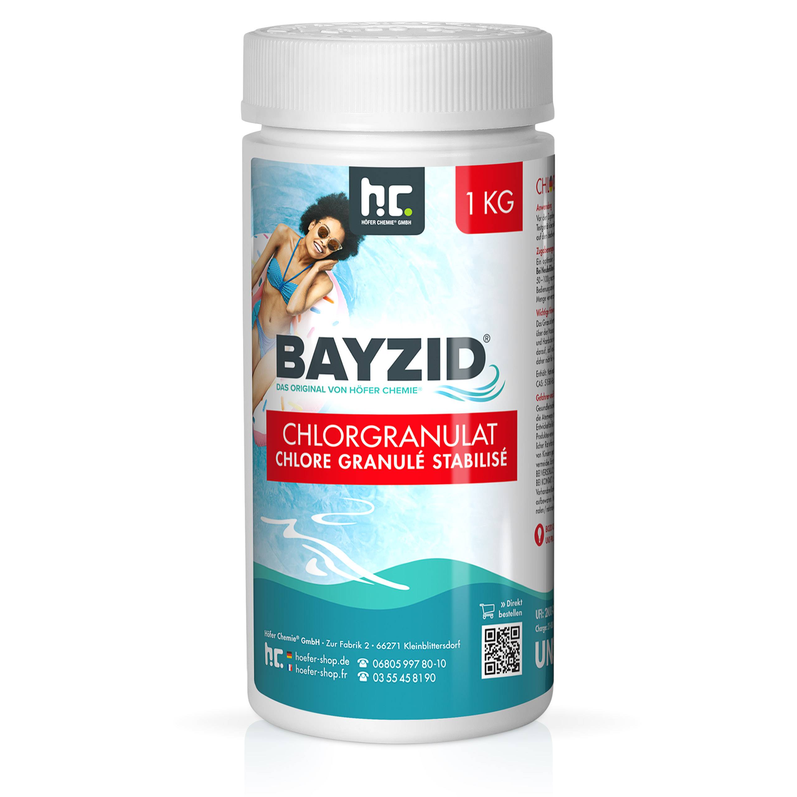 Granulé de chlore choc stabilisé Bayzid® en sceaux de 1 KG x 1 - Image 1
