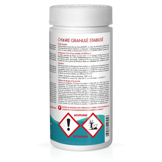 Granulé de chlore choc stabilisé Bayzid® en sceaux de 1 KG x 1 - Image 3