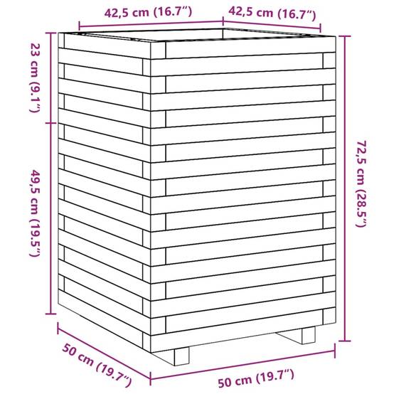 Maison Chic - Jardinière, Bac à fleurs, Pot de fleurs 50x50x72,5 cm bois massif de douglas - Imagen 10