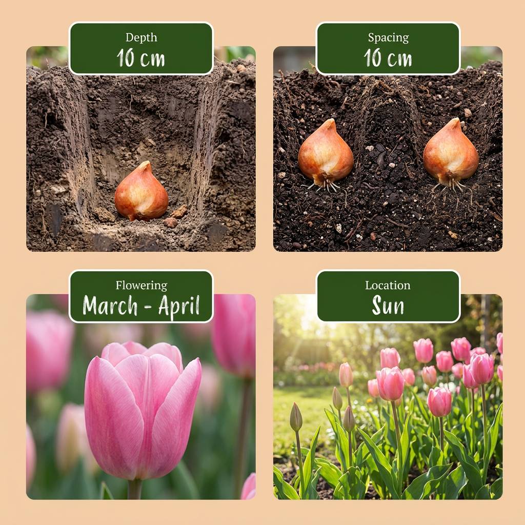 La Green Touch - Jardin de bulbes rose - 500 bulbes - calibre 10/12 - Image 4