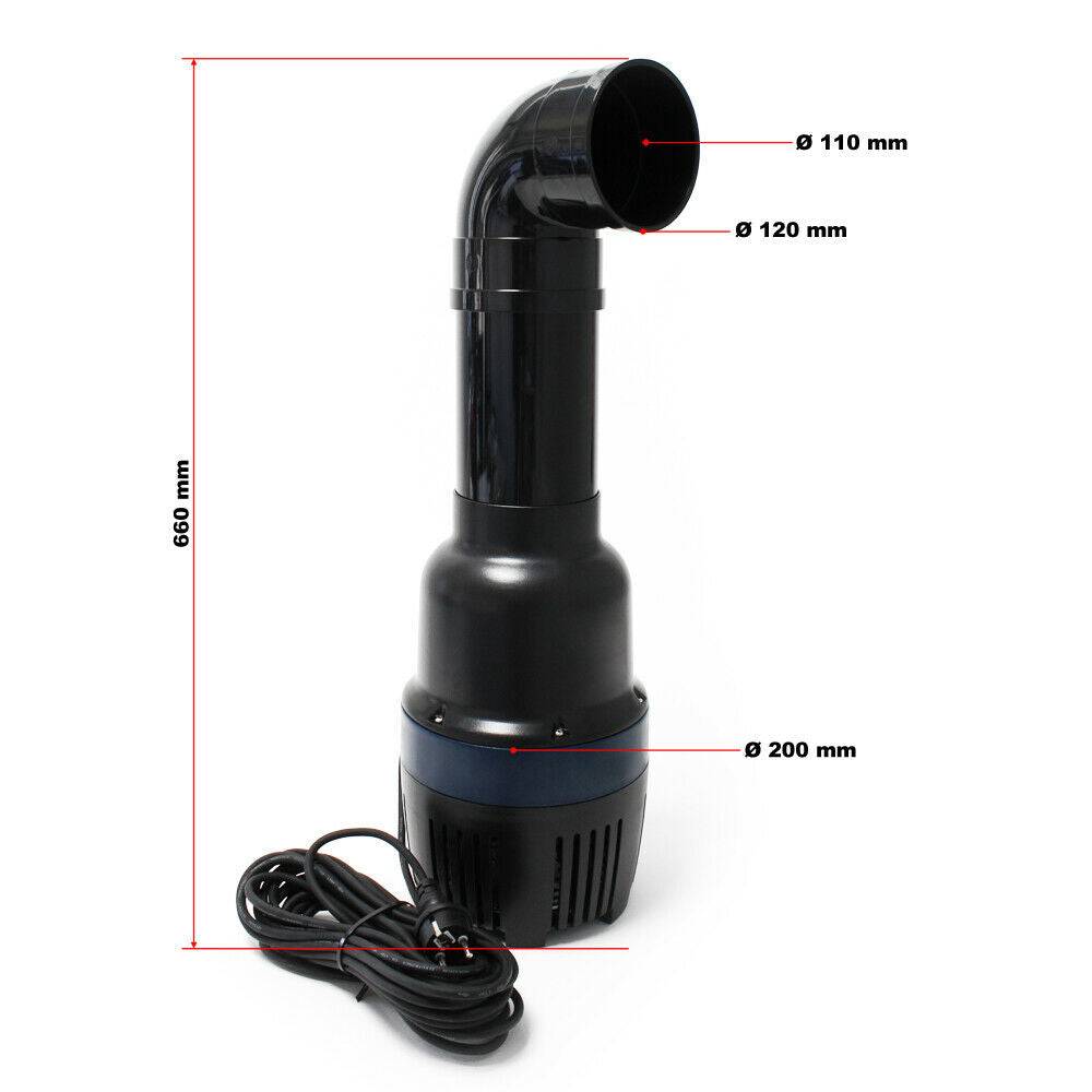 Helloshop26 - Pompe à eau de bassin filtre filtration cours d'eau eco aquarium petit étang eco à haut rendement 26000 litres par heure 135 Watts - Imagen 2