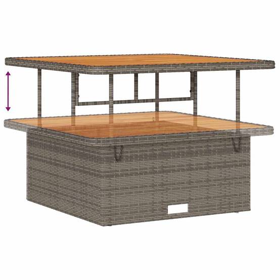 Ensemble de terrasse 8 places en polyrotin tressé avec table et poufs modulables Gris – ComfortXL Outdoor Living - Image 9