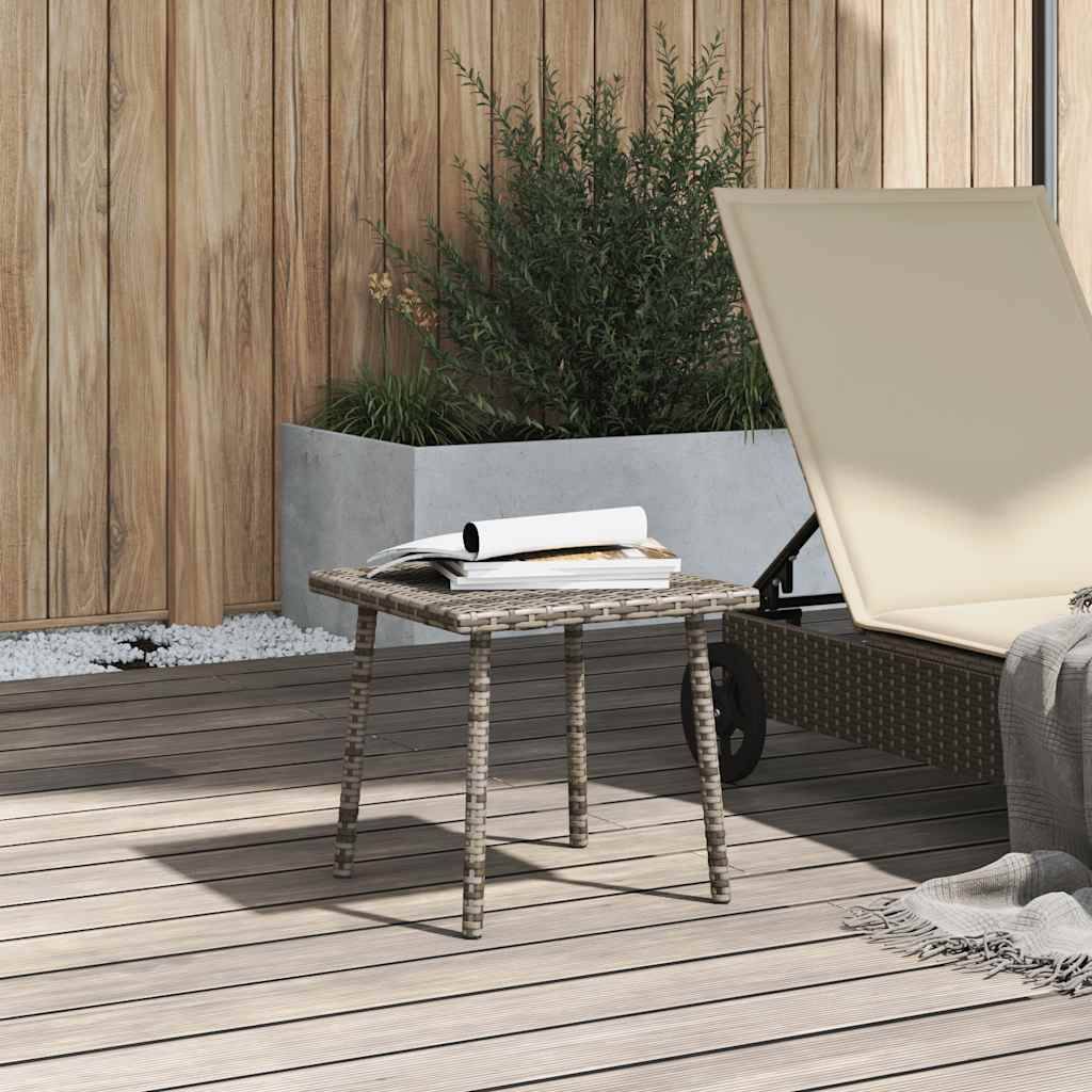Table basse de jardin rectangulaire rotin gris 40 x 40 x 37 cm - PANGIVO - Image 3