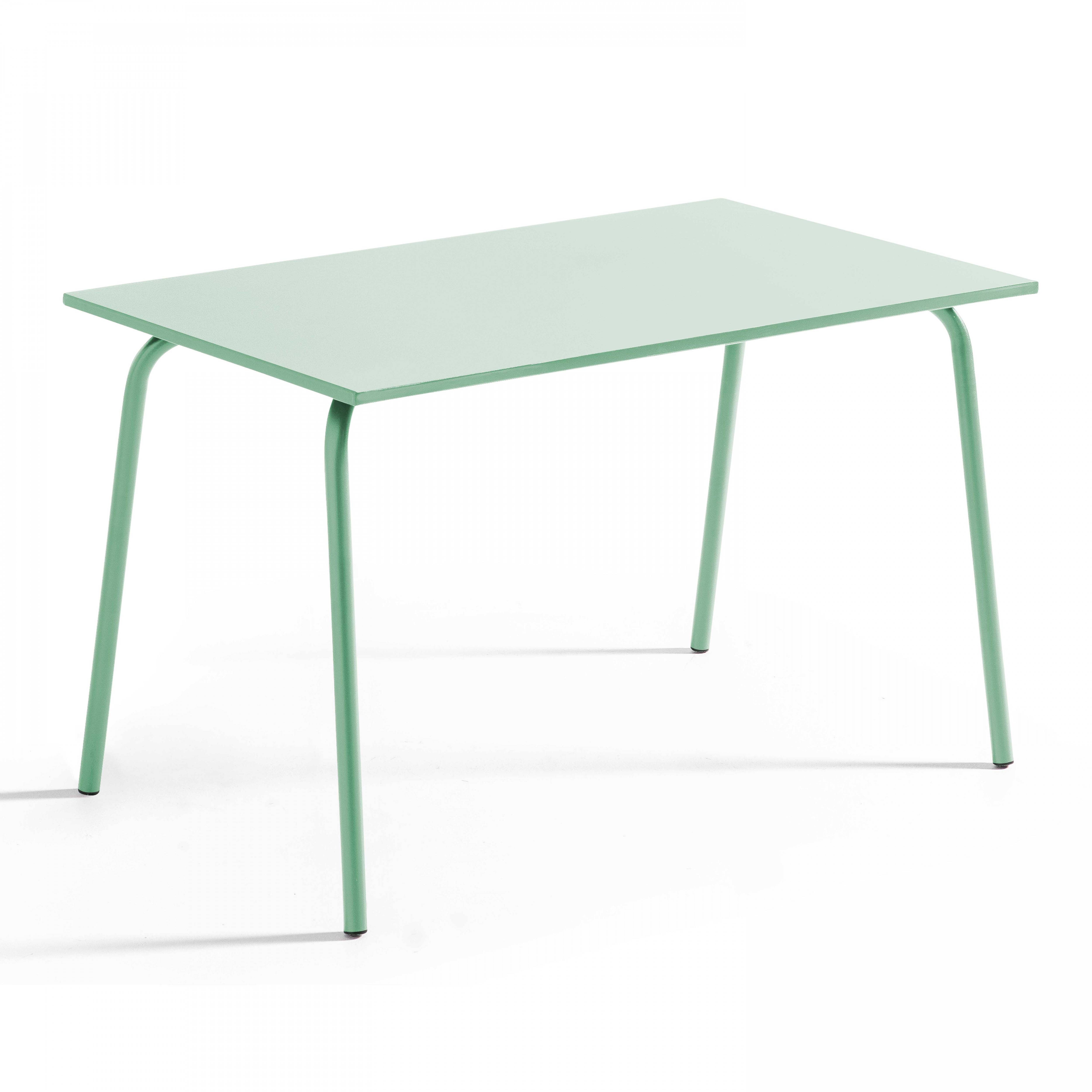 Oviala - Table de jardin en acier 120 x 70 cm vert sauge Palavas - Oviala - Imagen 1