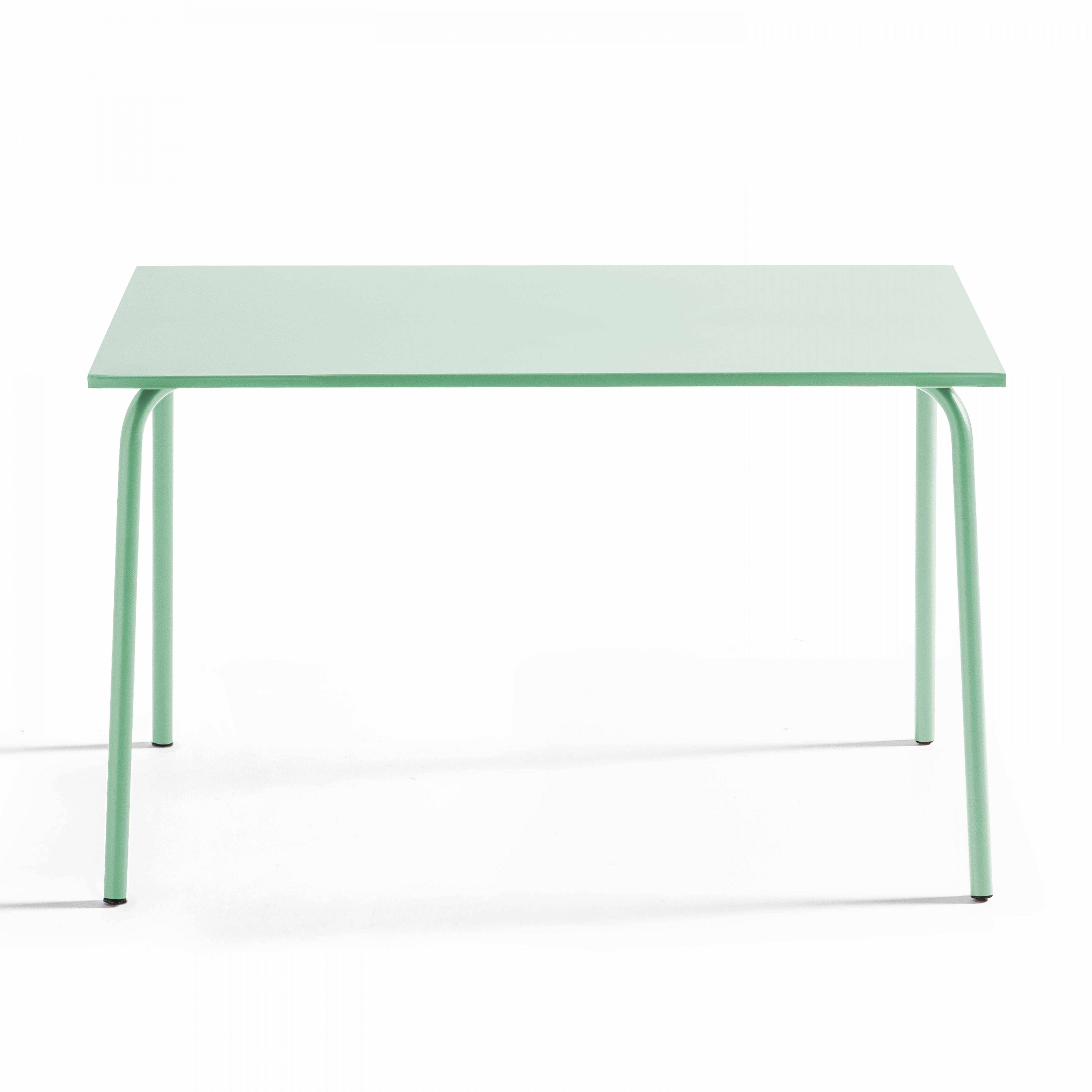 Oviala - Table de jardin en acier 120 x 70 cm vert sauge Palavas - Oviala - Imagen 5