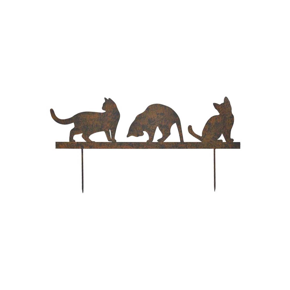 La Grande Prairie - Silhouette en fer Chats sur piques 3 chats - Imagen 1