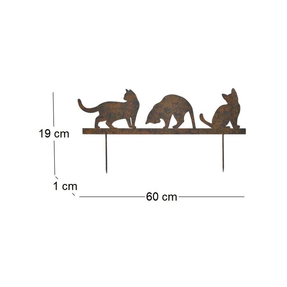 La Grande Prairie - Silhouette en fer Chats sur piques 3 chats - Imagen 3