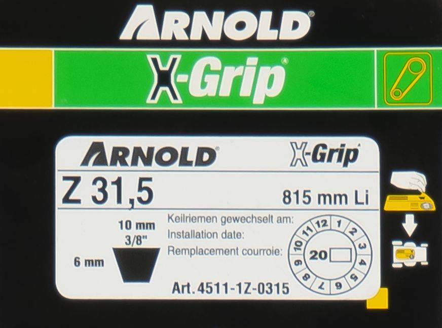 Arnold - Courroie trapézoïdale X-Grip V de type Z 31,5 Arnold - Imagen 2