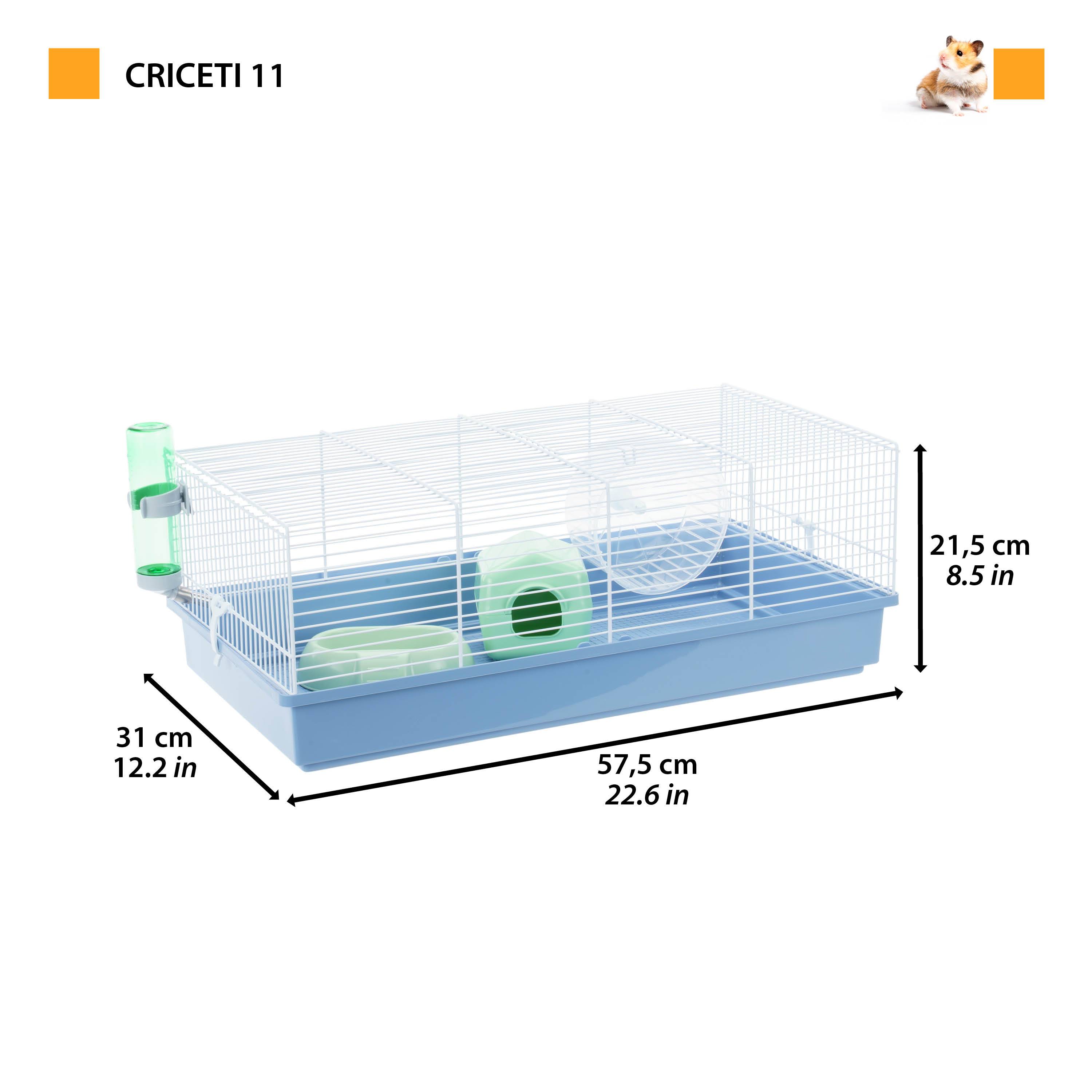 Ferplast - FERPLAST Cage pour Rongeurs CRICETI 11 pour Hamsters, en Métal, Accessoires inclus : Mangeoire, Abreuvoir, Maison, Roue. 57.5x31xh21.5cm - Imagen 2