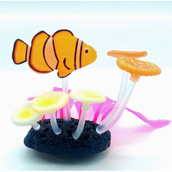 Décoration aquarium Fluo. Poisson clown. 10.5 x 5 x 10 cm. couleur aléatoire - Image 1