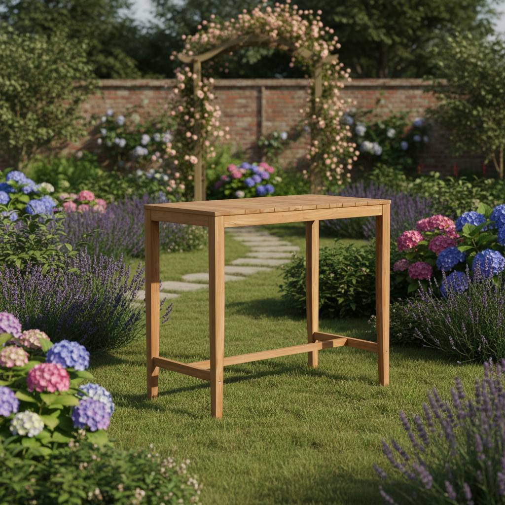 Teck'Attitude - Table haute en teck massif 120 cm Sarina - TECK'Attitude - Image 2