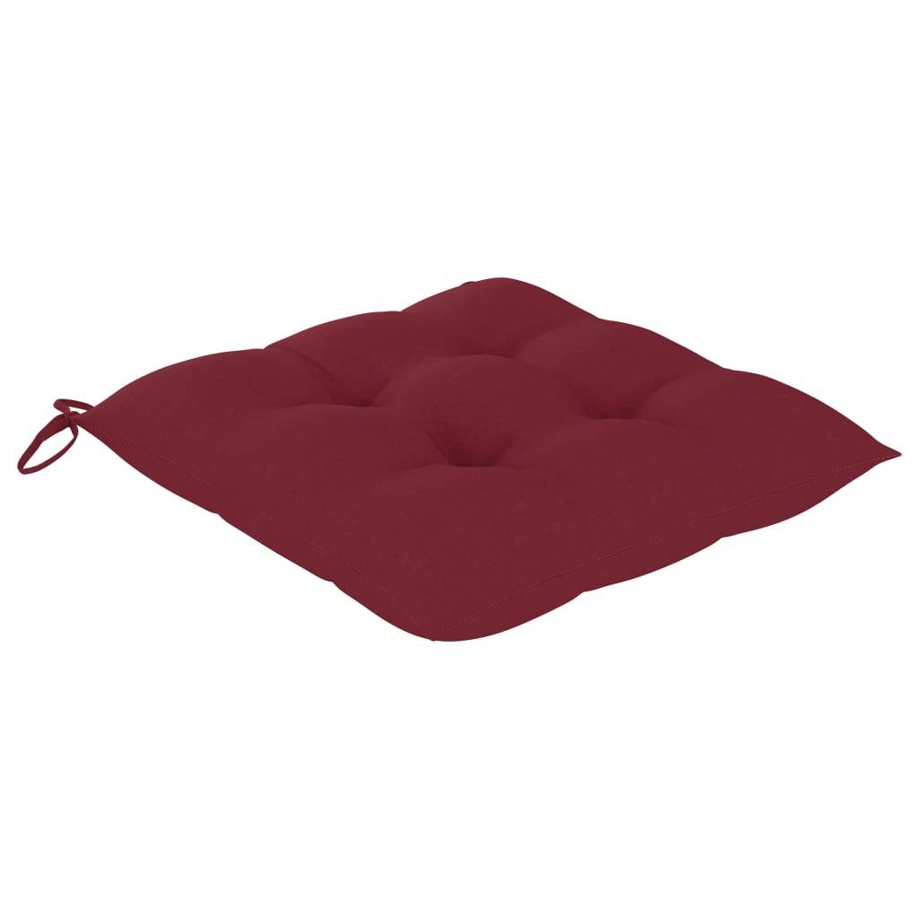 PANGIVO - Chaises de jardin teck et tissu rouge bordeaux 60 x 57.5 x 90 cm - PANGIVO - Image 9