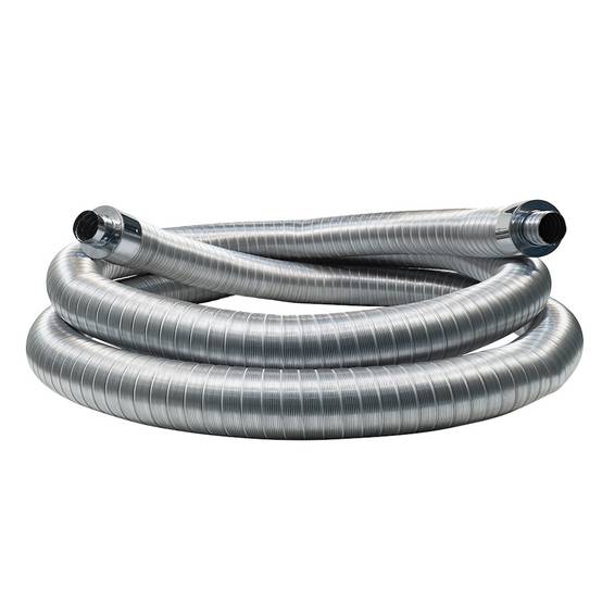 Conduit flexible isolé – Ø130/196 mm – Longueur 7 mètres – Double peau inox 316L – Isolant laine 25 mm – Extérieur aluminium