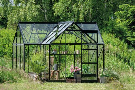 Halls - Serre en verre trempé 8,6 m² ICON Gardenhouse 6, noir - Halls - Image 1