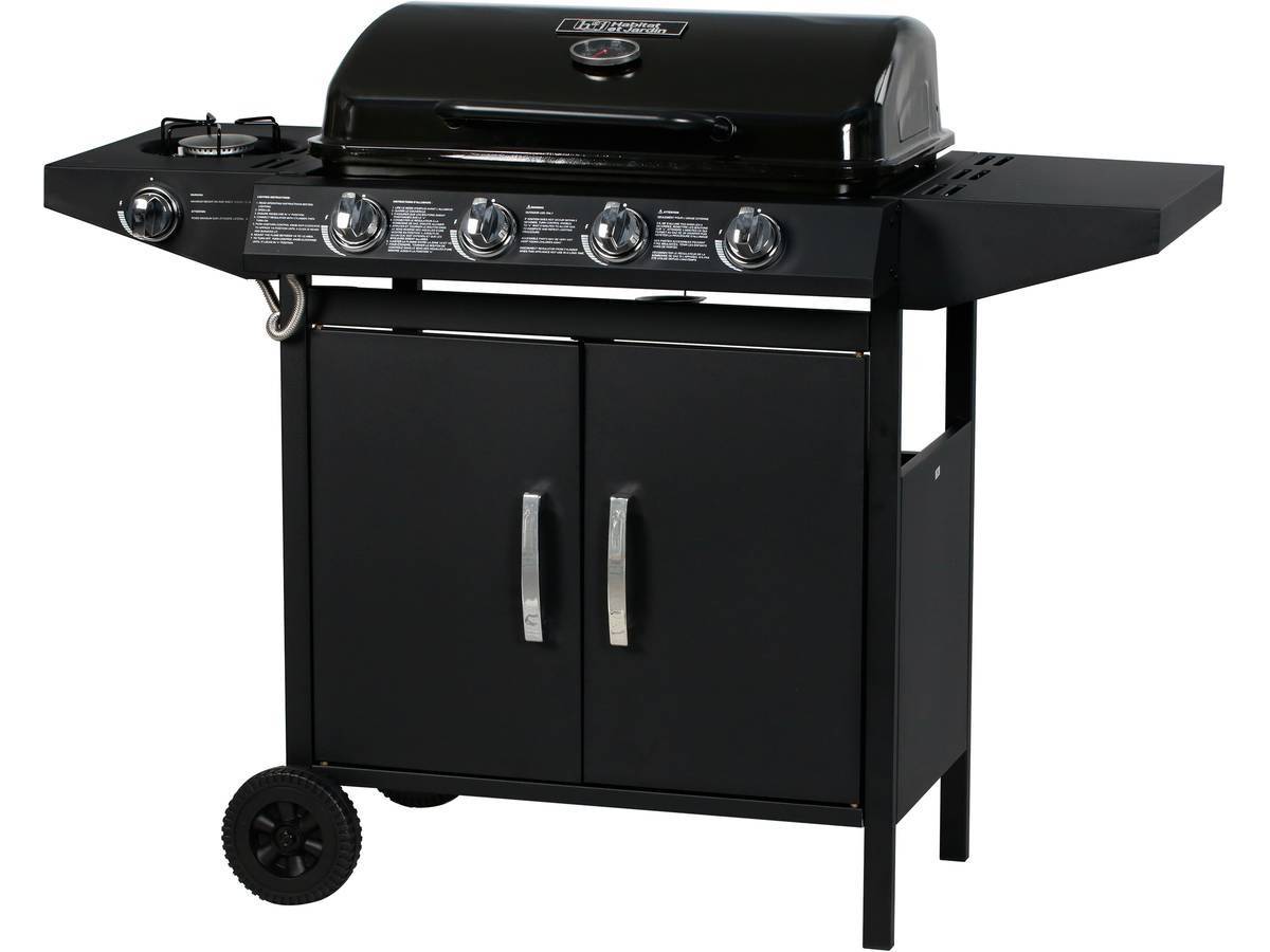 Barbecue Gaz "festa 5" - 5 Brûleurs Dont 1 Latéral - 12.9 Kw- Noir -habitat Et Jardin - Image 1
