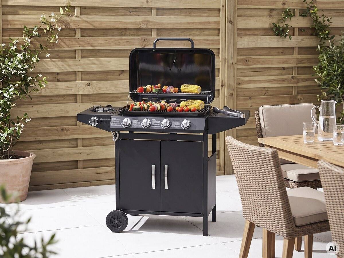 Habitat Et Jardin - Barbecue Gaz "festa 5" - 5 Brûleurs Dont 1 Latéral - 12.9 Kw- Noir -habitat Et Jardin - Imagen 2