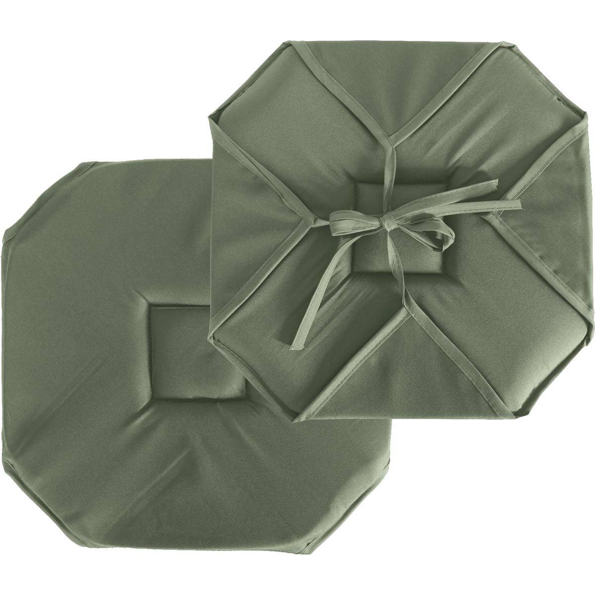 Enjoy Home - Galette de Chaise Uni "Basic" 40x40cm Vert Gris - Image 1