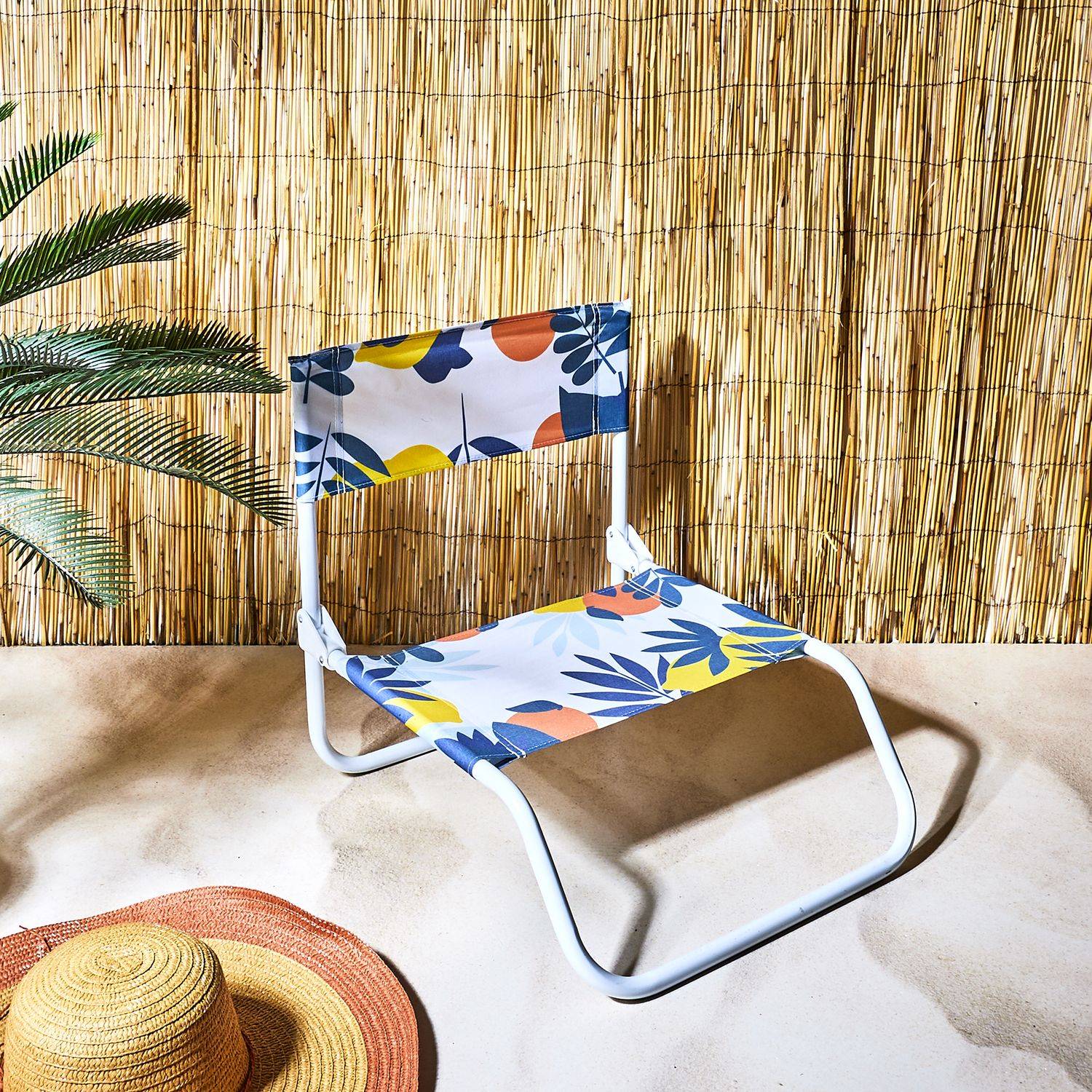 Sans Marque - Lot de 2 Chaises de plage pliante Rio - Bleu, Orange et Jaune - Toilinux - Imagen 2