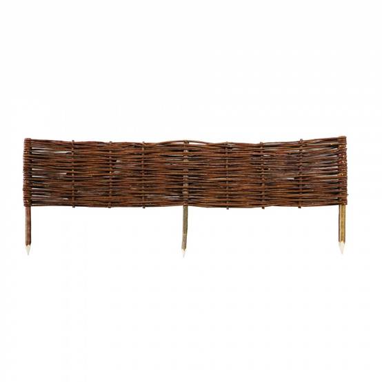 Bordure en osier tressé et piquets noisetier à planter L 1 m x H 20 cm - Easy Clôture - Image 1