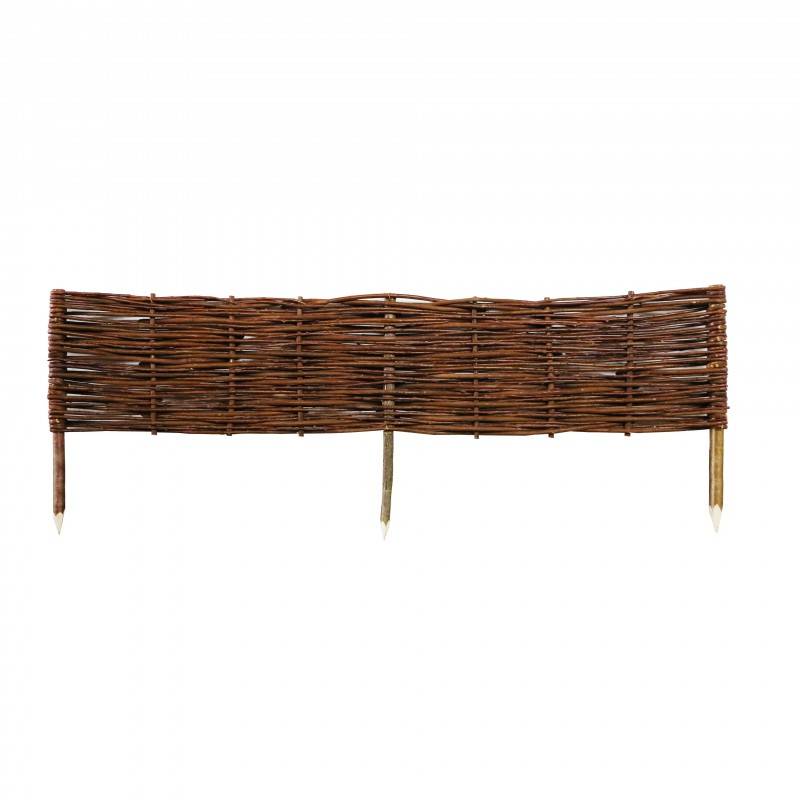 Bordure en osier tressé et piquets noisetier à planter L 1 m x H 20 cm - Easy Clôture - Image 1