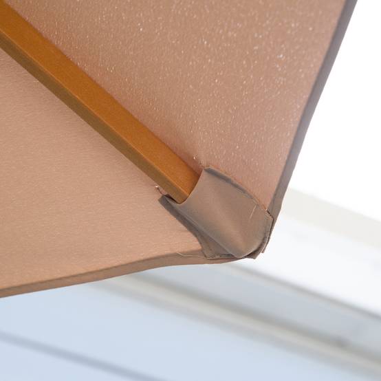 Parasol droit en bois bambou pour jardin terrasse protection anti-UV Ø300cm Kaki - ComfortXL Outdoor Living - Image 7