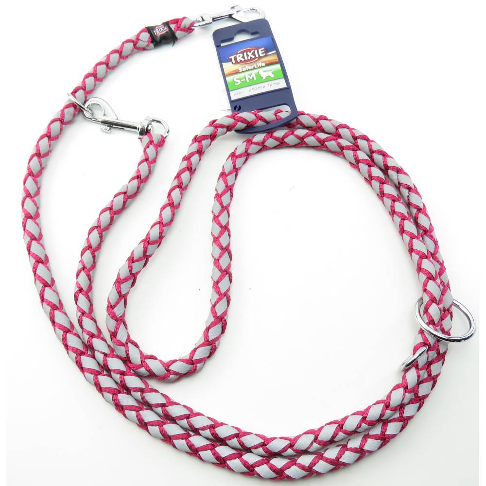 Trixie - Trixie - Laisse Cavo Reflect ø12mm x 2 M Fushia réglable pour chien - Imagen 1