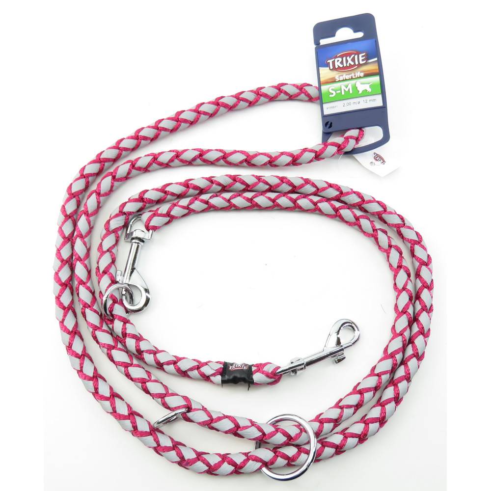 Trixie - Trixie - Laisse Cavo Reflect ø12mm x 2 M Fushia réglable pour chien - Imagen 2