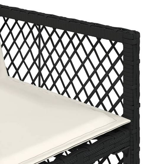 Salon de Jardin 8 Personnes Résine Tressée Encastrable Table Bois 220cm Coussins Noir – ComfortXL Outdoor Living - Image 8