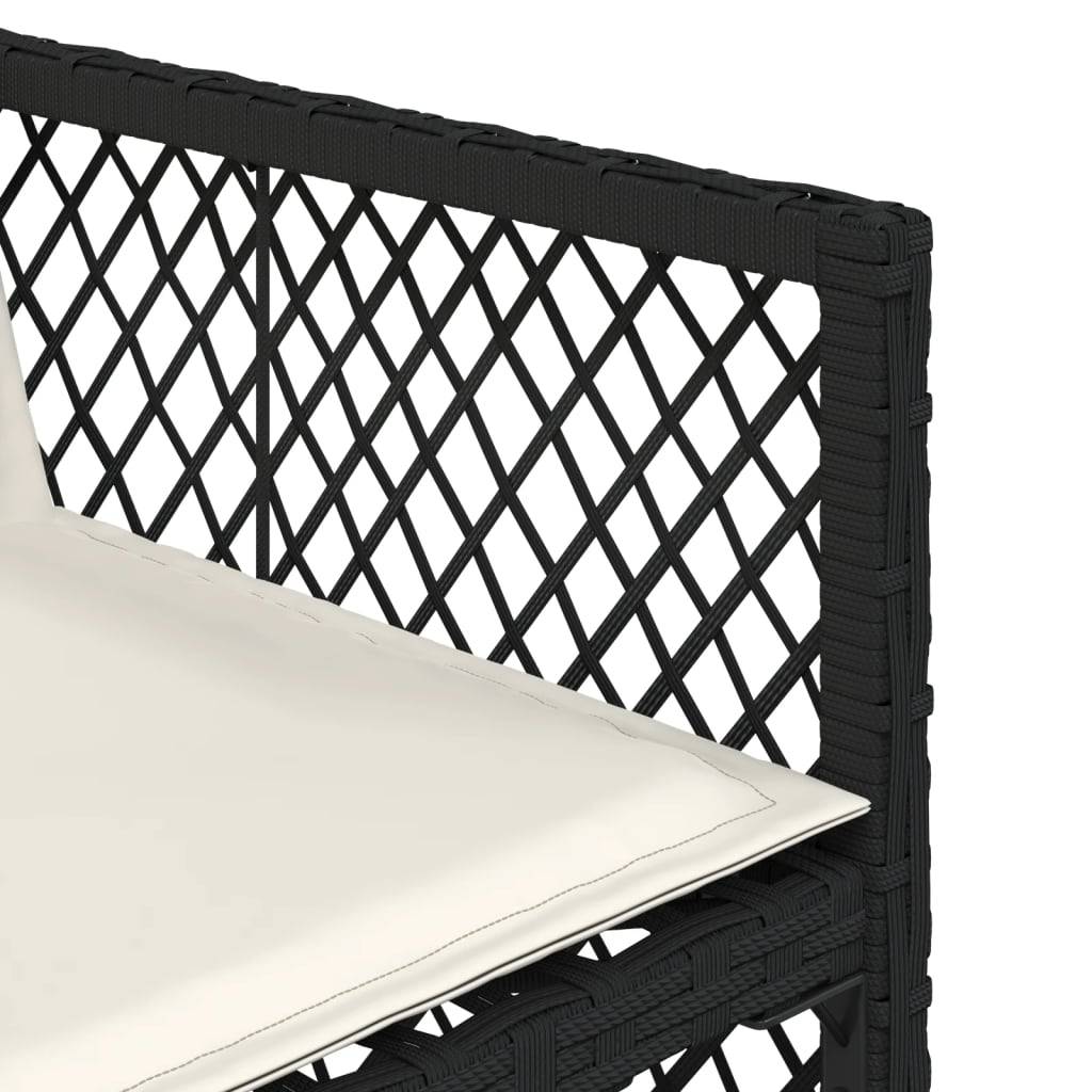Salon de Jardin 8 Personnes Résine Tressée Encastrable Table Bois 220cm Coussins Noir – ComfortXL Outdoor Living - Image 8