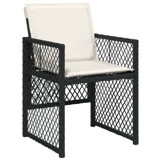Salon de Jardin 8 Personnes Résine Tressée Encastrable Table Bois 220cm Coussins Noir – ComfortXL Outdoor Living - Image 4