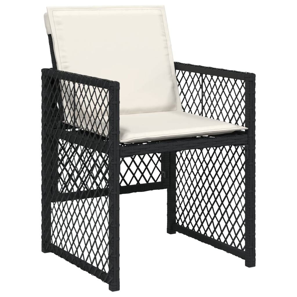 Salon de Jardin 8 Personnes Résine Tressée Encastrable Table Bois 220cm Coussins Noir – ComfortXL Outdoor Living - Image 4