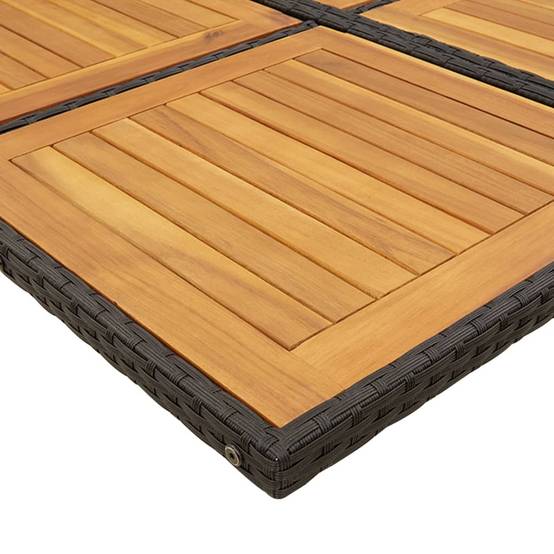 Salon de Jardin 8 Personnes Résine Tressée Encastrable Table Bois 220cm Coussins Noir – ComfortXL Outdoor Living - Image 7