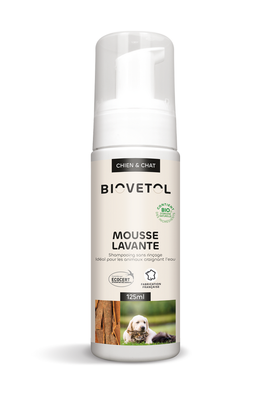 Biovetol - Shampooing - Mousse Lavante Chat et Chien Bio - 125 ml - Image 1