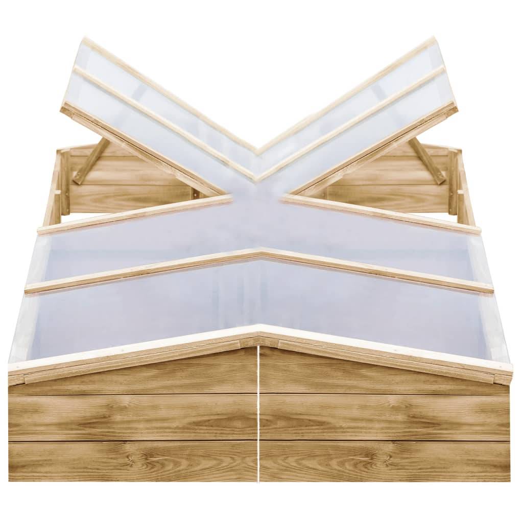 Lot de 2 Serres de jardin 1m² - Serres de culture Bois de pin imprégné 200x50x35 cm MAISON CHIC - Image 1